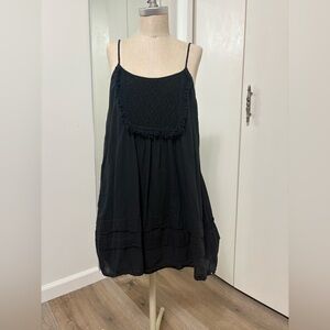 Volcom Black Crochet-Front Mini Dress Size L 14